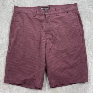 Travis Mathew Wanderlust Golf Shorts Mens 34 Maroon Stretch Ribbed Performance